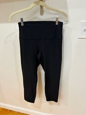 lululemon athletica Black Ribbed Cropped Leggings